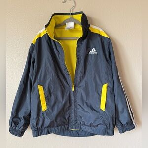 Adidas Kids Navy Blue and Yellow Raincoat